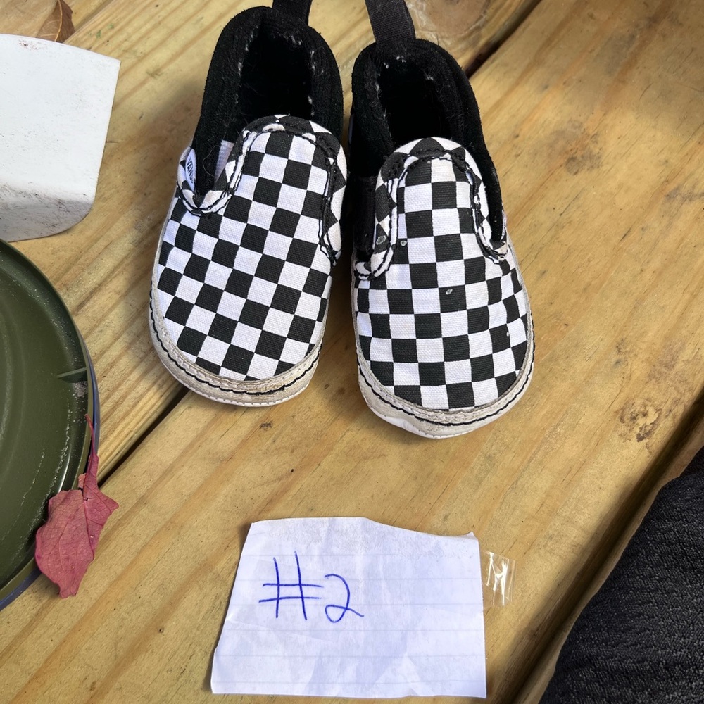 Vans Checkered Black and White toddler Shoes